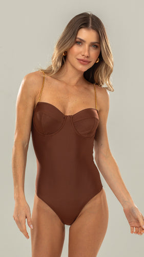 Corsage One Piece |Swimwear Bathers | Capuccino Glow