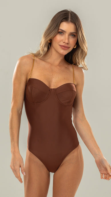 Corsage One Piece |Swimwear Bathers | Capuccino Glow