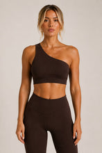 One Shoulder Sports Bra | Activewear | Espresso