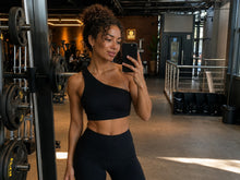 One Shoulder Sports Bra | Activewear | Black