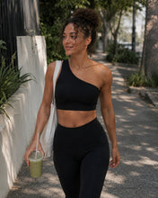 One Shoulder Sports Bra | Activewear | Black
