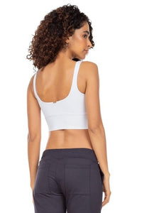 Wellness Cropped Top | Activewear Sports Bra | White