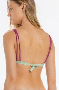 Ecoside Deep V Bikini Top | Swimwear | Pink