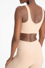 Rib Block Cropped Top | Activewear | Beige Colour