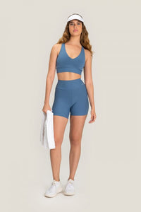 Active Mid Cropped Top | Activewear | Blue