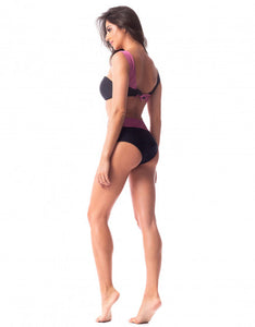 Florence Hot Pant Bikini Bottom | Swimwear | Black and Magenta