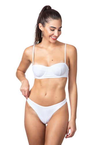 Corsage Bikini Bottom | Swimwear | White