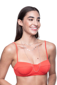 Corsage Bikini Top | Swimwear | Tangerine Orange