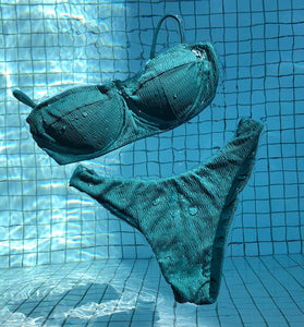 Corsage Bikini Top | Swimwear | Teal Green