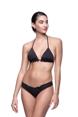 Brazilian Cheeky Triangle Bikini Top | Swimwear | Black