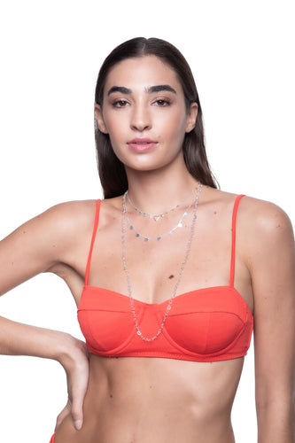 Corsage Bikini Top | Swimwear | Tangerine Orange