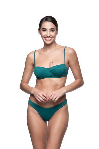 Corsage Bikini Top | Swimwear | Teal Green