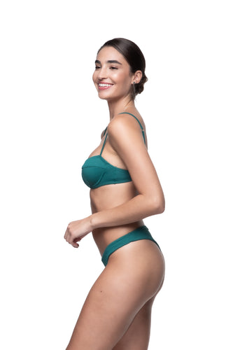 Corsage Bikini Bottom | Swimwear | Teal Green